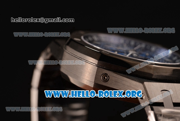 Audemars Piguet Royal Oak Perpetual Calendar Asia Automatic PVD Case with Blue Dial and PVD Bracelet - Click Image to Close